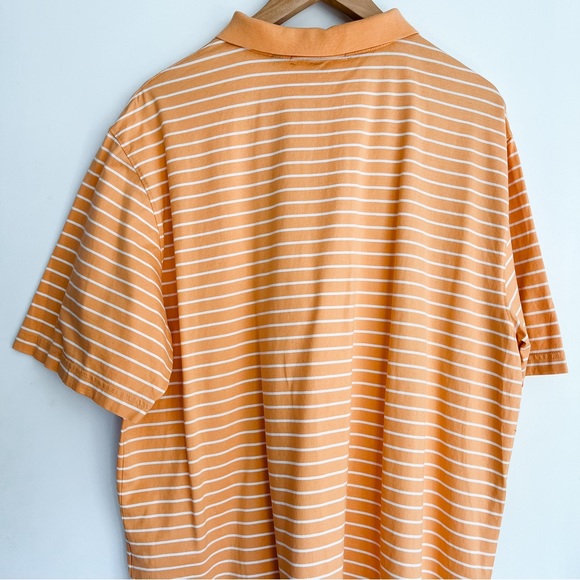 Vineyard Vines Men’s Striped Short Sleeve Polo Shirt Orange White Large - Picture 5 of 8